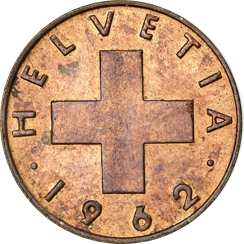Moneda, Suiza, Rappen, 1962, Bern, BC+, Bronce, KM:46