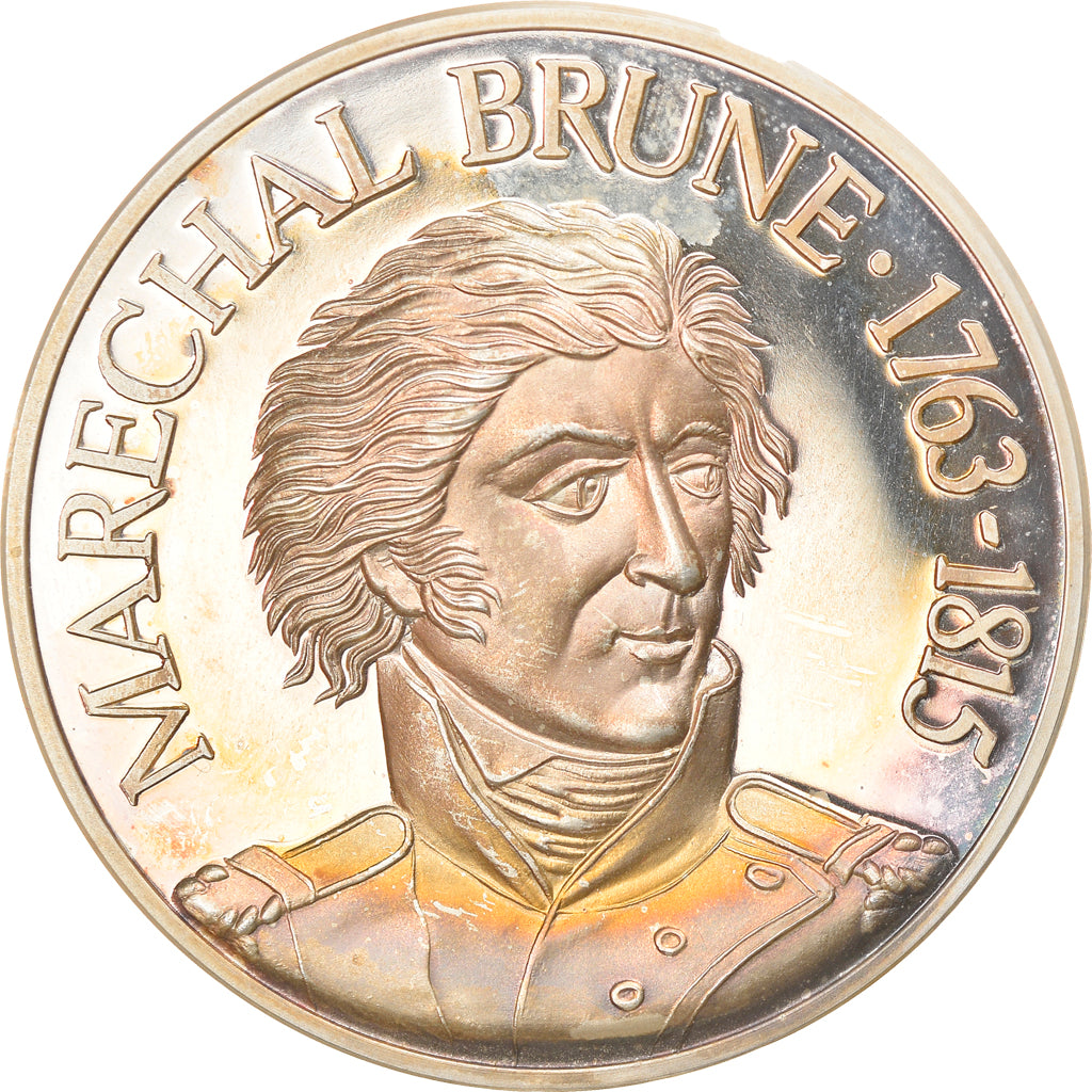 France, Medal, Napoléon Ier, Maréchal Brune, History, 1976, MS(65-70), Silver