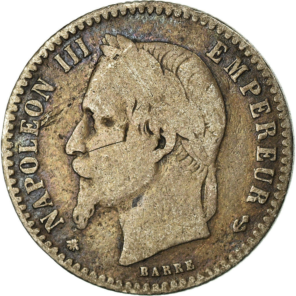 Moneda, Francia, Napoleon III, Napoléon III, 50 Centimes, 1867, Paris, BC+