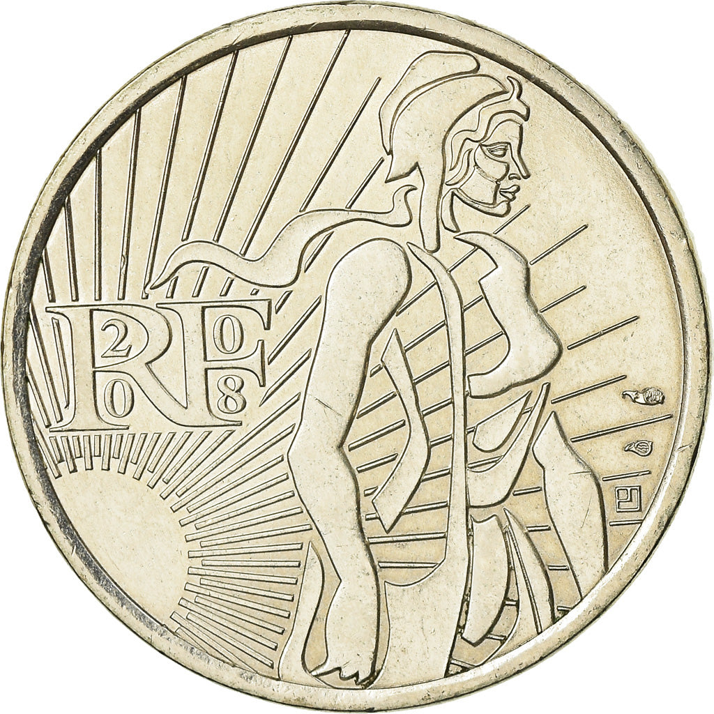 France, 5 Euro, 2008, AU(55-58), Silver, Gadoury:EU287, KM:1534
