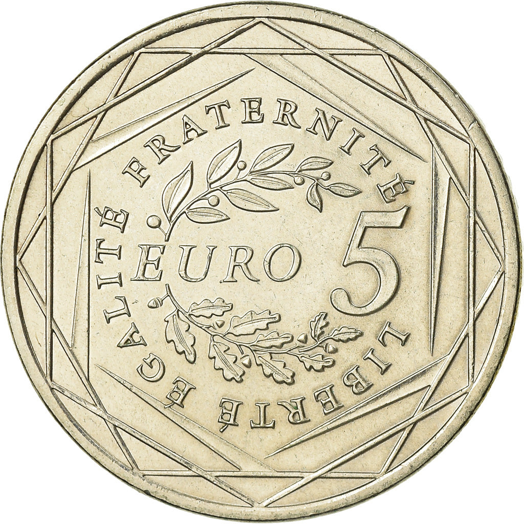 France, 5 Euro, 2008, AU(55-58), Silver, Gadoury:EU287, KM:1534