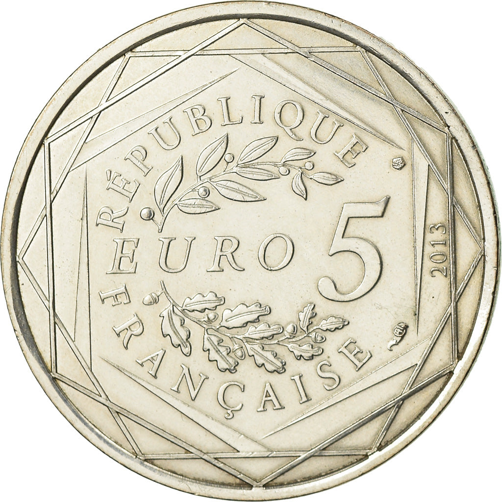 Francja, 5 Euro, 2013, AU(55-58), Srebro, Gadoury:EU646