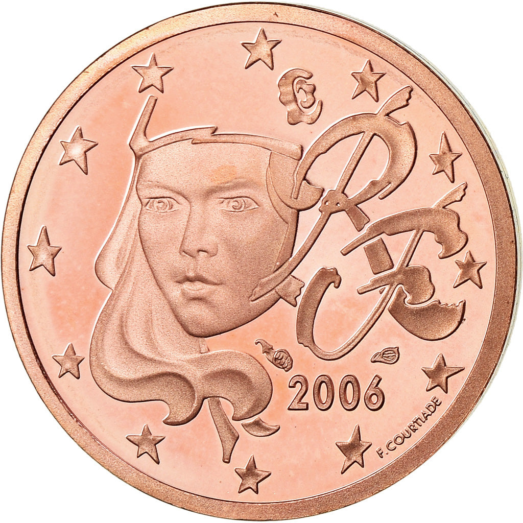 Francia, 2 Euro Cent, 2006, BE, FDC, Acciaio placcato rame, KM:1283
