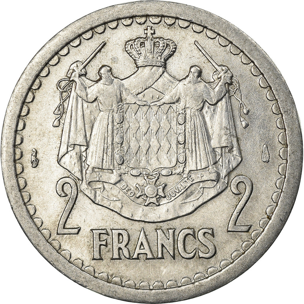 Monnaie, Monaco, 2 Francs, Undated (1943), SUP, Aluminium, Gadoury:MC 133