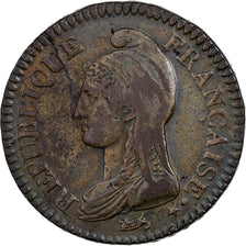 France, Decime, Dupré, AN 7/5, Paris, Copper, EF(40-45), Gadoury:187