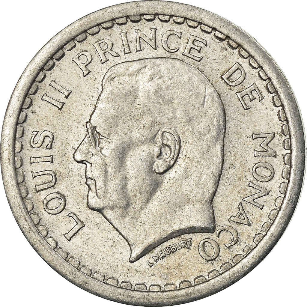 Munten, Monaco, Louis II, Franc, 1943, ZF, Aluminium, KM:120, Gadoury:MC131