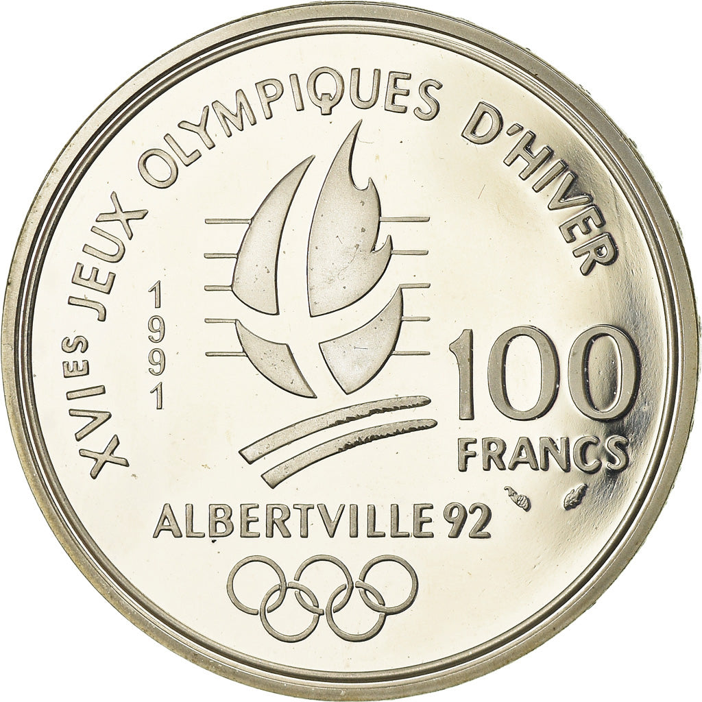 Munten, Frankrijk, 100 Francs, 1991, BE, FDC, Zilver, KM:994, Gadoury:C18