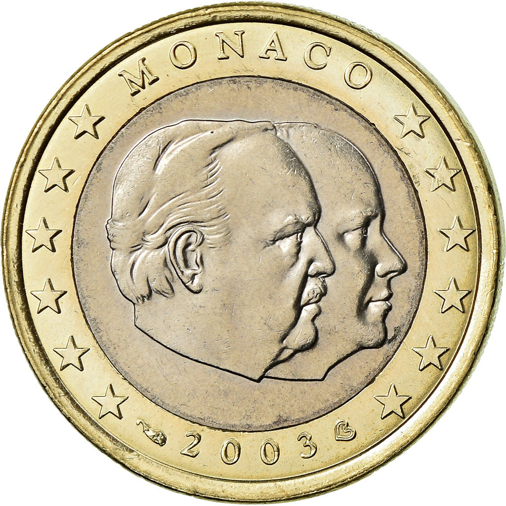 Monaco, Euro, Prince Rainier et Prince Albert, 2003, AU(55-58), Bi-Metallic