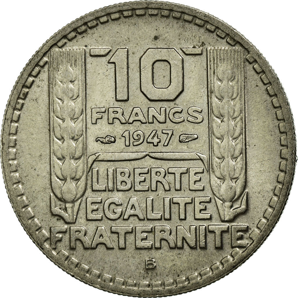 Munten, Frankrijk, Turin, 10 Francs, 1947, Beaumont le Roger, PR, Copper-nickel