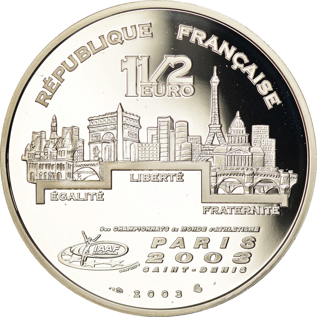 Francia, 1-1/2 Euro, 2003, BE, FDC, Argento, Gadoury:EU61, KM:1843