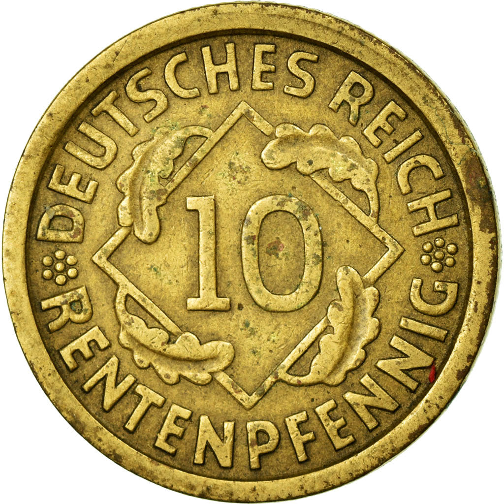 Coin, GERMANY, WEIMAR REPUBLIC, 10 Reichspfennig, 1924, Hamburg, EF(40-45)