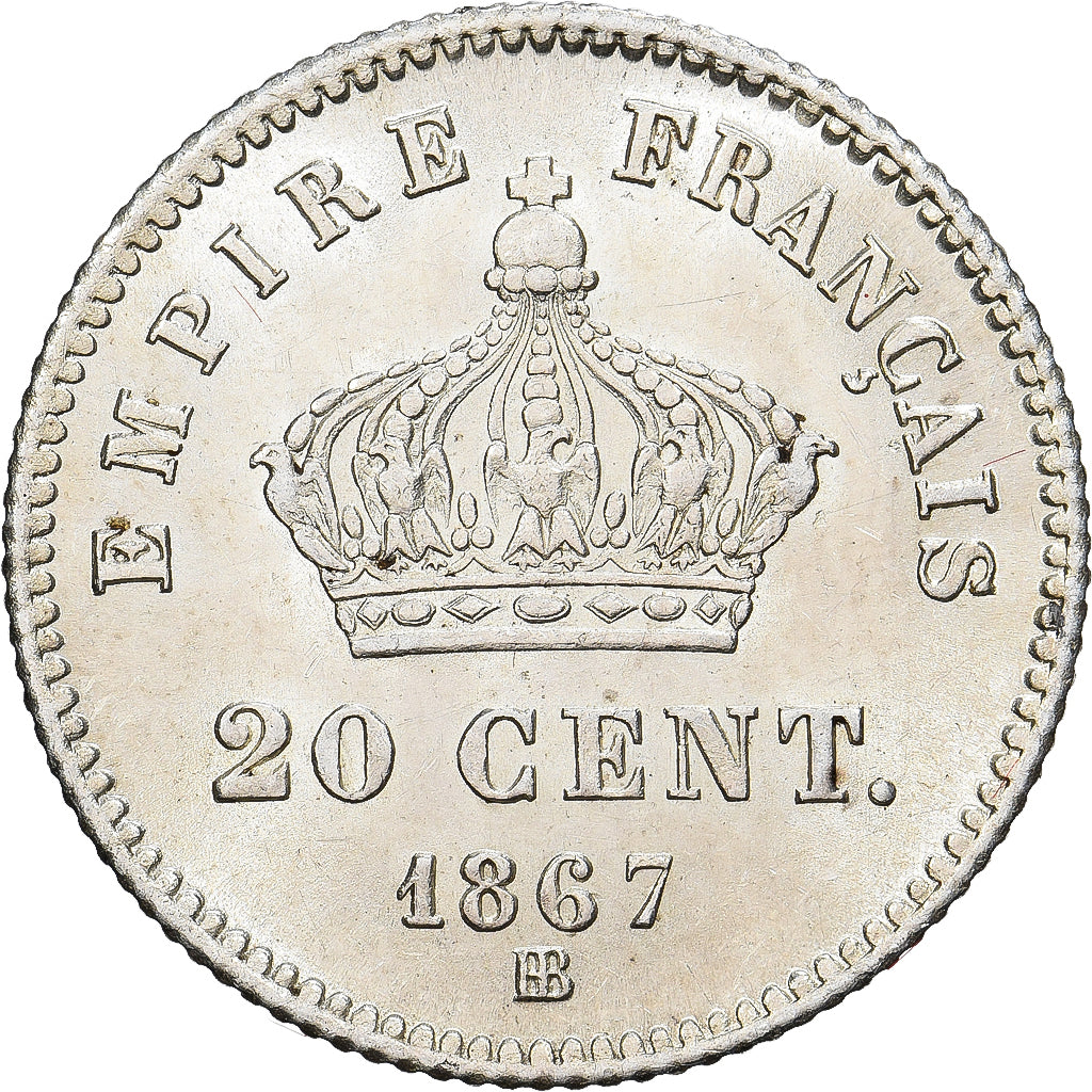 Coin, France, Napoleon III, Napoléon III, 20 Centimes, 1867, Strasbourg