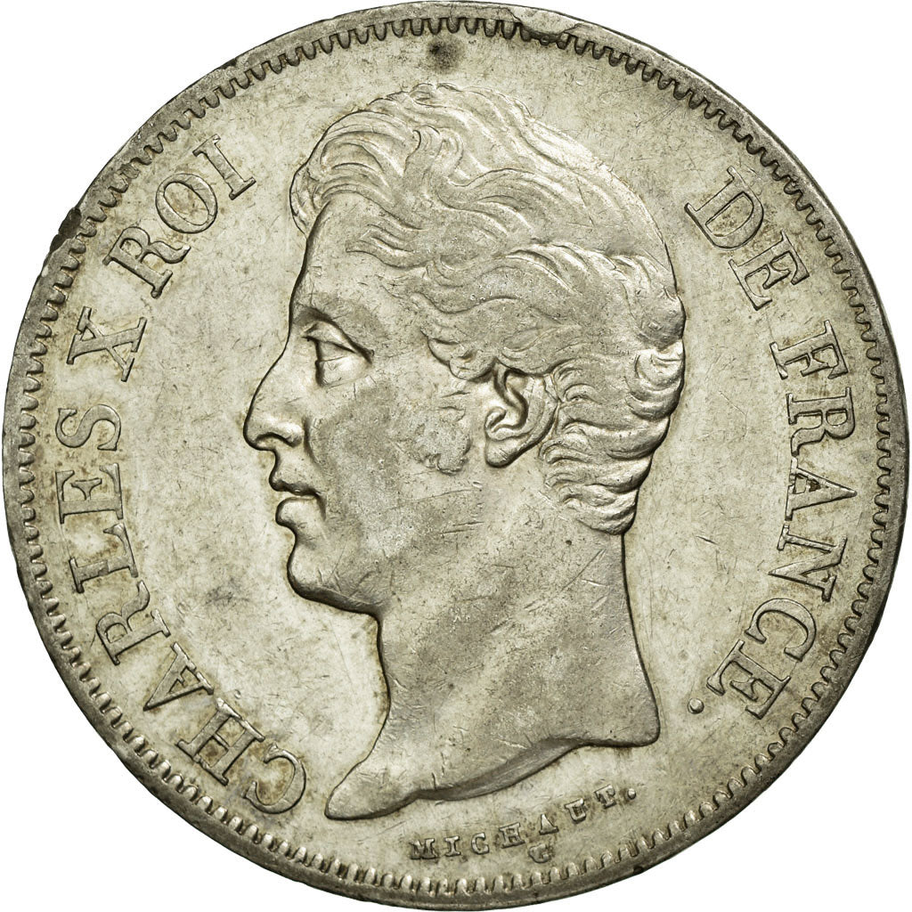 Coin, France, Charles X, 5 Francs, 1830, Paris, AU(50-53), Silver, KM:728.1