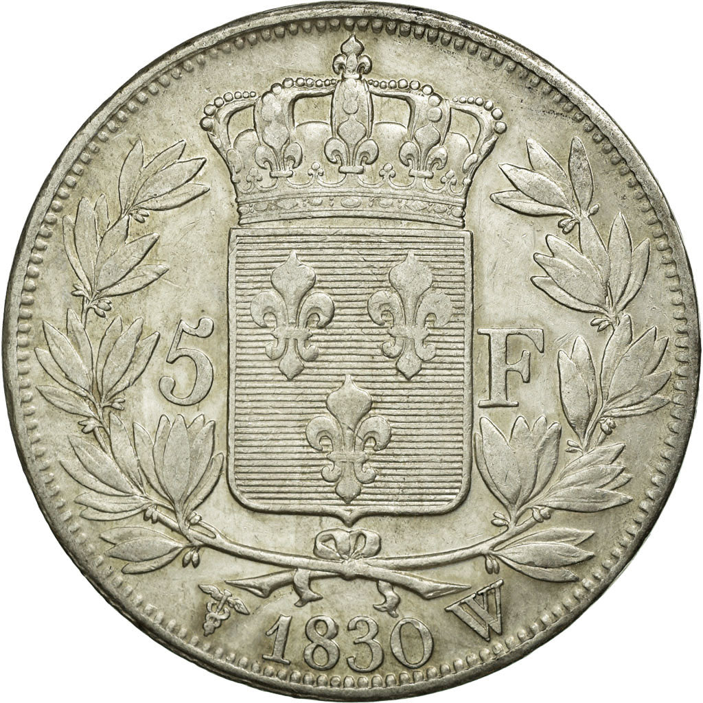 Coin, France, Charles X, 5 Francs, 1830, Lille, EF(40-45), Silver, KM:728.13