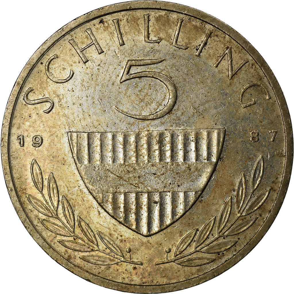 Moneta, Austria, 5 Schilling, 1987, EF(40-45), Miedź-Nikiel, KM:2889a