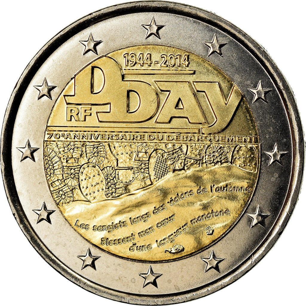 Francia, 2 Euro, D-Day, 2014, KM 2174, SC, Bimetálico, Gadoury:18