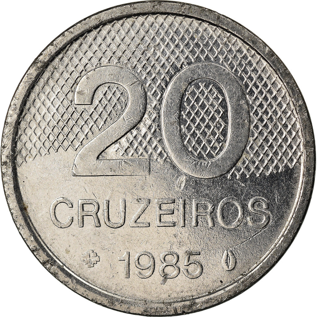 Moeda, Brasil, 20 Cruzeiros, 1985-1991, EF(40-45), Aço Inoxidável, KM:593.2