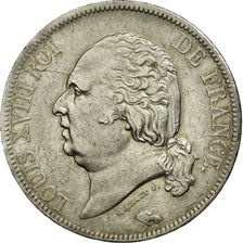 Moneda, Francia, Louis XVIII, Louis XVIII, 5 Francs, 1821, Paris, MBC, Plata