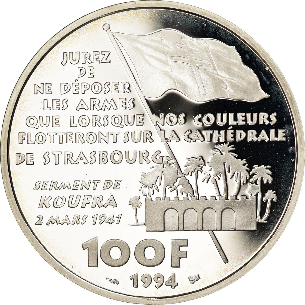 Munten, Frankrijk, 100 Francs, 1994, BE, FDC, Zilver, KM:1039, Gadoury:C73