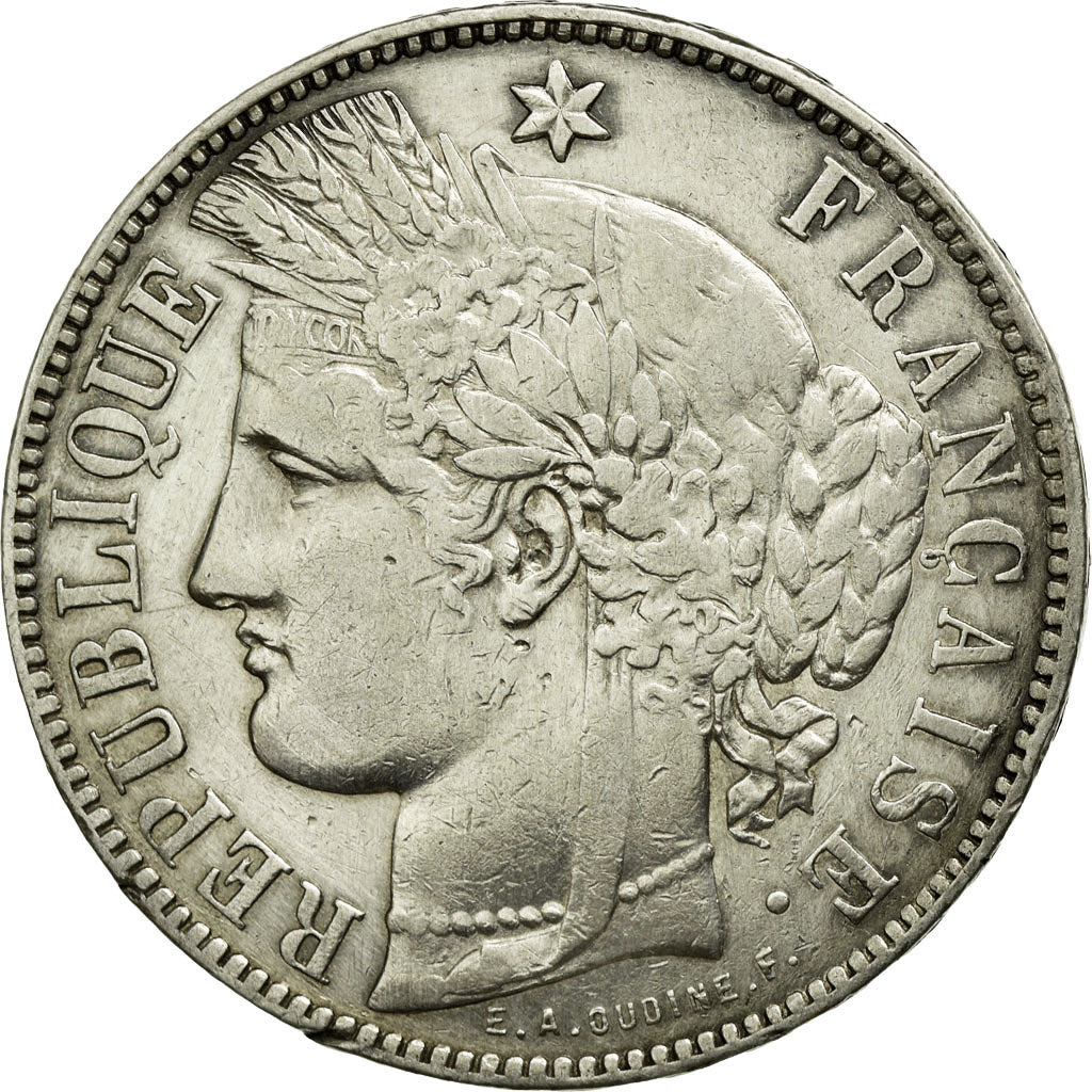 Monnaie, France, Cérès, 5 Francs, 1871, Bordeaux, TTB, Argent, KM:818.2
