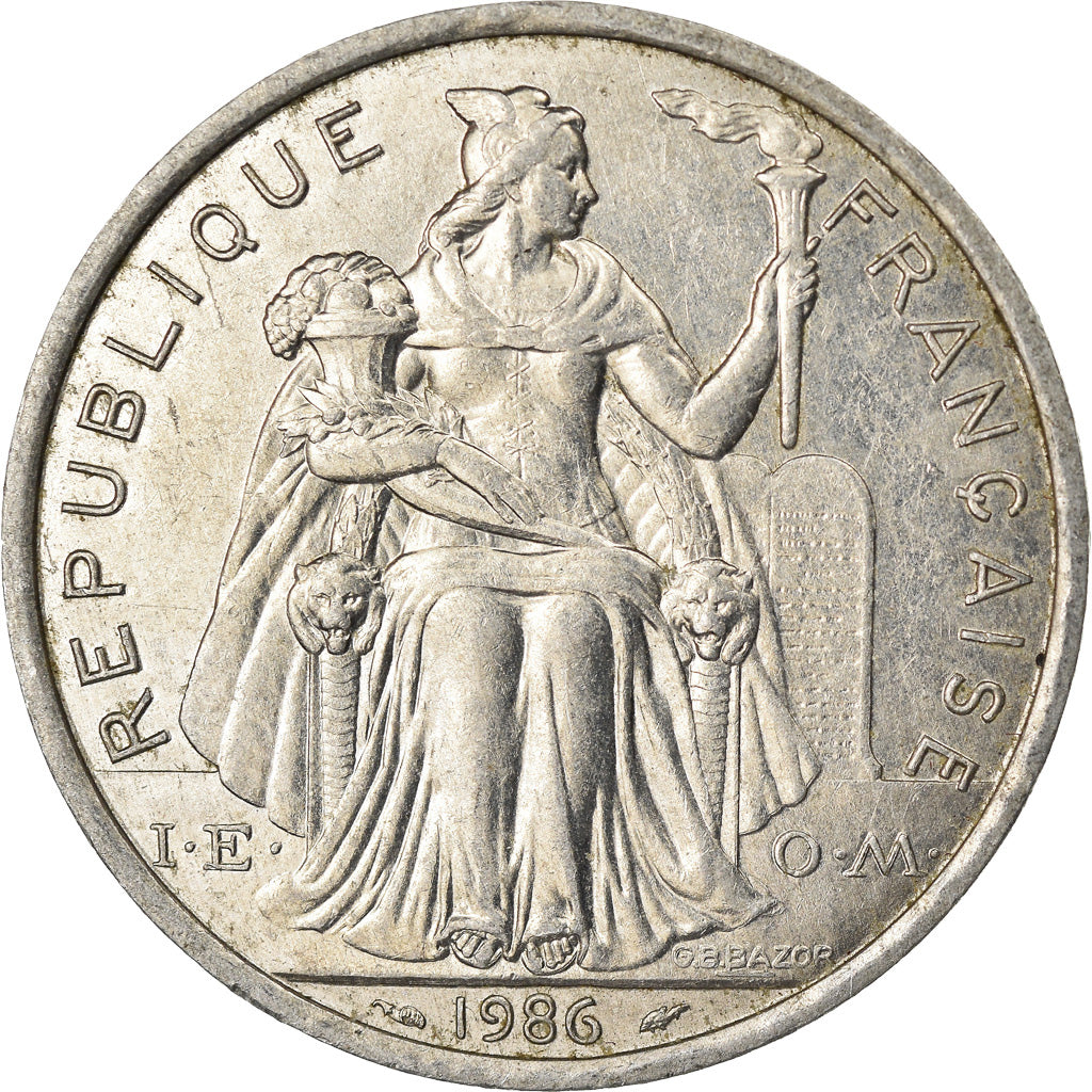 Coin, New Caledonia, 5 Francs, 1986, Paris, EF(40-45), Aluminum, KM:16