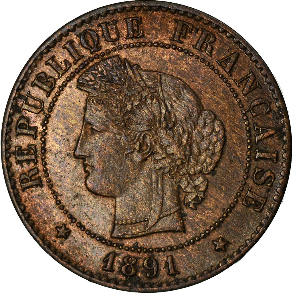 Coin, France, Cérès, Centime, 1891, Paris, AU(50-53), Bronze, KM:826.1