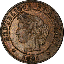 Coin, France, Cérès, Centime, 1891, Paris, AU(50-53), Bronze, KM:826.1