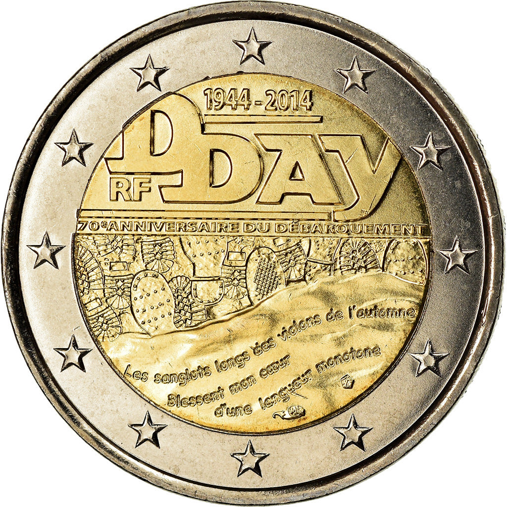 Frankreich, 2 Euro, D-Day, 2014, KM 2174, VZ, Bi-Metallic, Gadoury:18