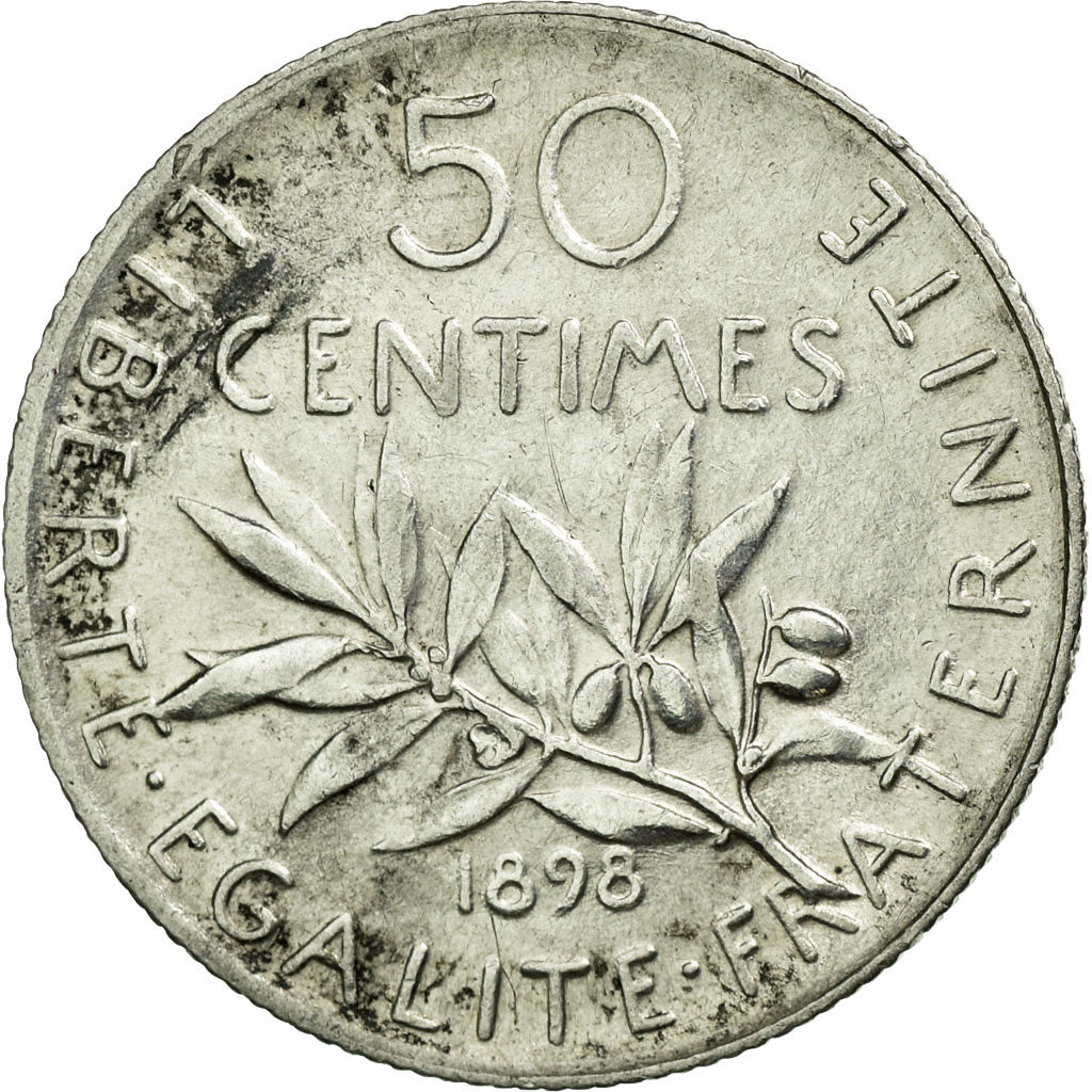 Monnaie, France, Semeuse, 50 Centimes, 1898, Paris, SUP, Argent, KM:854