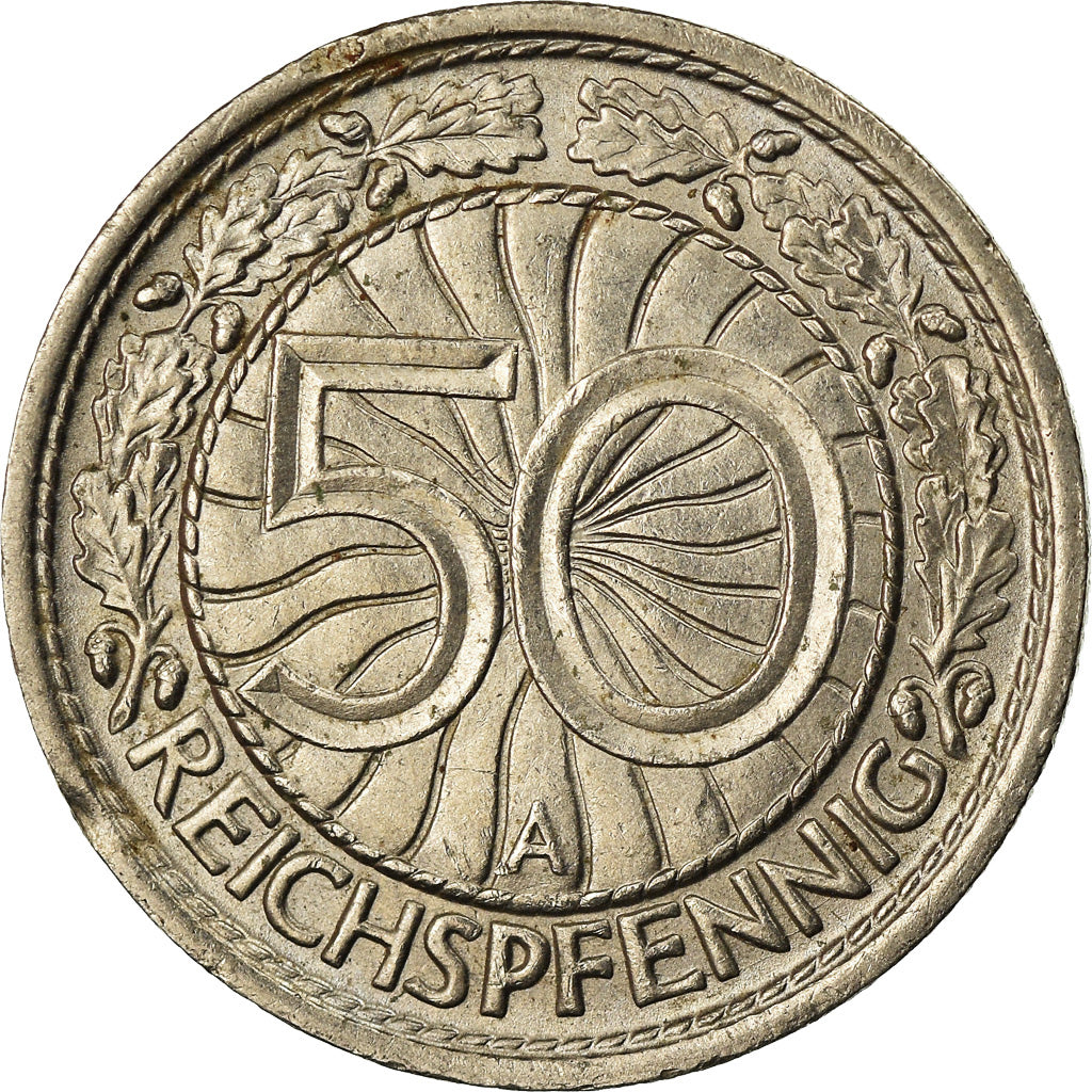 Munten, Duitsland, Weimarrepubliek, 50 Reichspfennig, 1928, Berlin, FR+, Nickel
