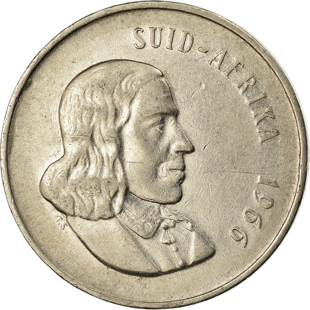 Coin, South Africa, 20 Cents, 1966, EF(40-45), Nickel, KM:69.1
