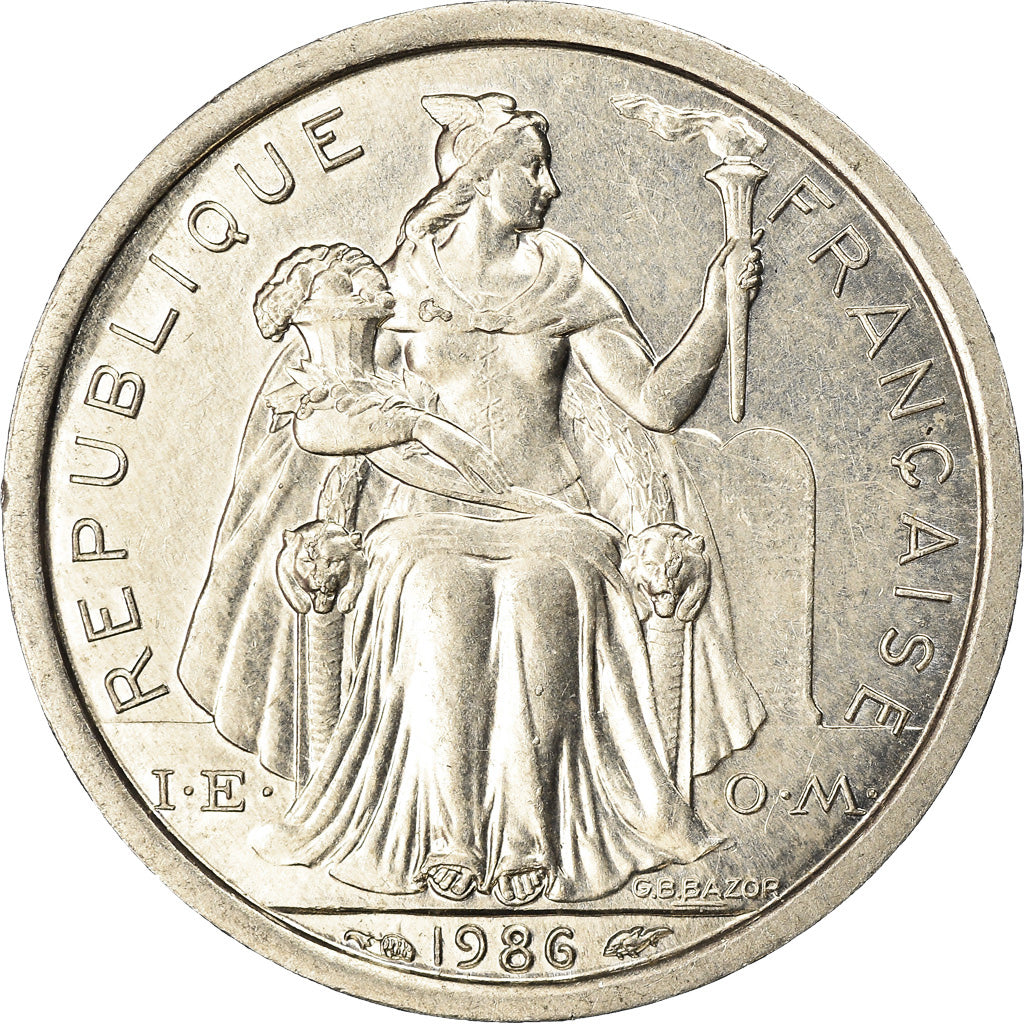 Coin, French Polynesia, Franc, 1986, Paris, AU(55-58), Aluminum, KM:11
