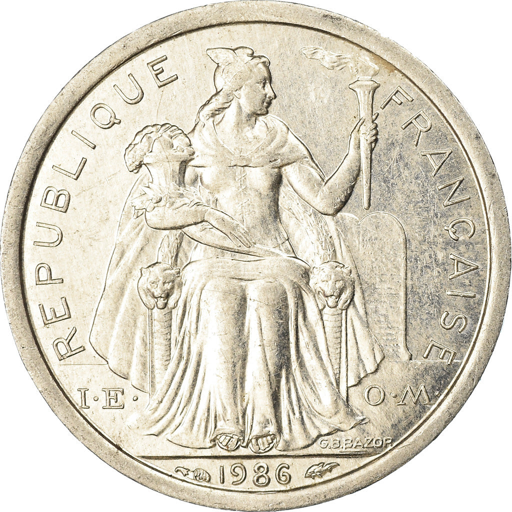 Moneta, Polinezja Francuska, Franc, 1986, Paris, AU(55-58), Aluminium, KM:11