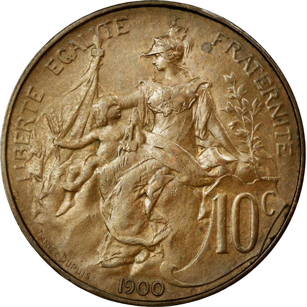 Moneta, Francia, Dupuis, 10 Centimes, 1900, Paris, SPL, Bronzo, KM:843