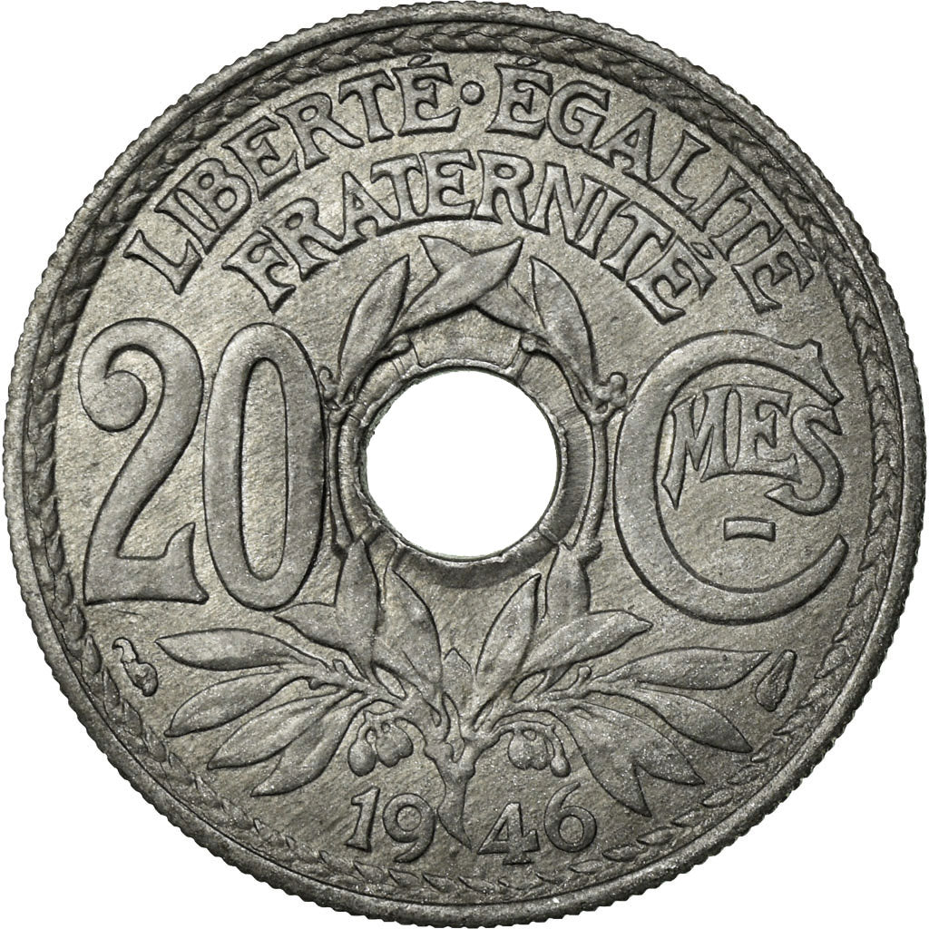 Coin, France, Lindauer, 20 Centimes, 1946, MS(60-62), Zinc, KM:907.1