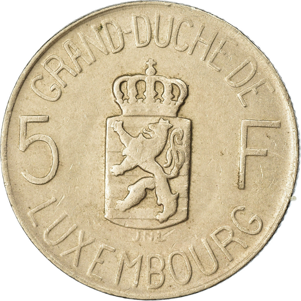 Moeda, Luxemburgo, Charlotte, 5 Francs, 1962, Luxembourg, EF(40-45)