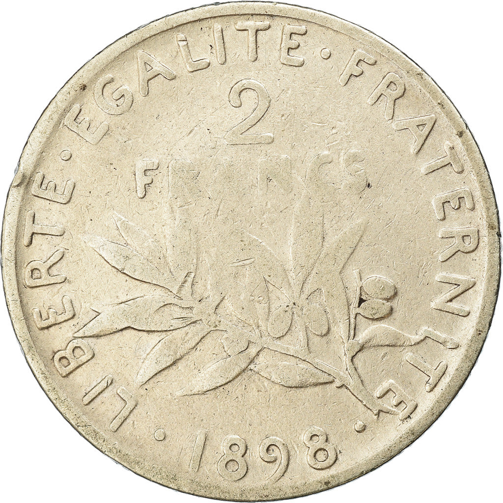 Coin, France, Semeuse, 2 Francs, 1898, Paris, VF(20-25), Silver, KM:845.1