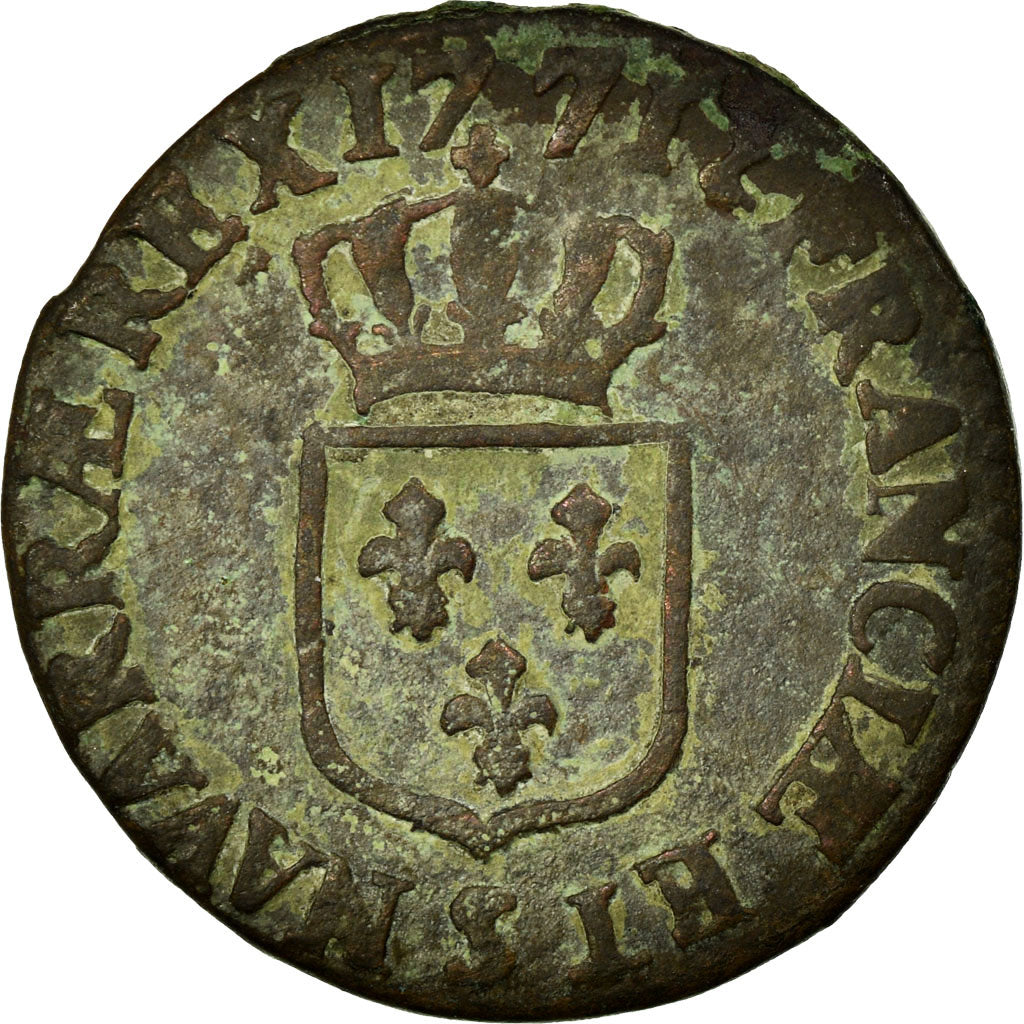 Moneda, Francia, Louis XV, Demi sol à la vieille tête, 1/2 Sol, 1771, Reims