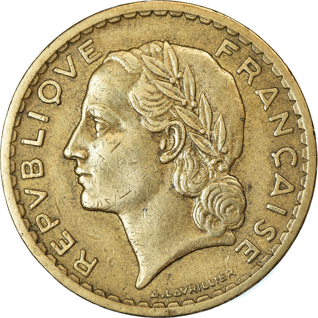 Moeda, França, Lavrillier, 5 Francs, 1946, Castelsarrasin, EF(40-45)