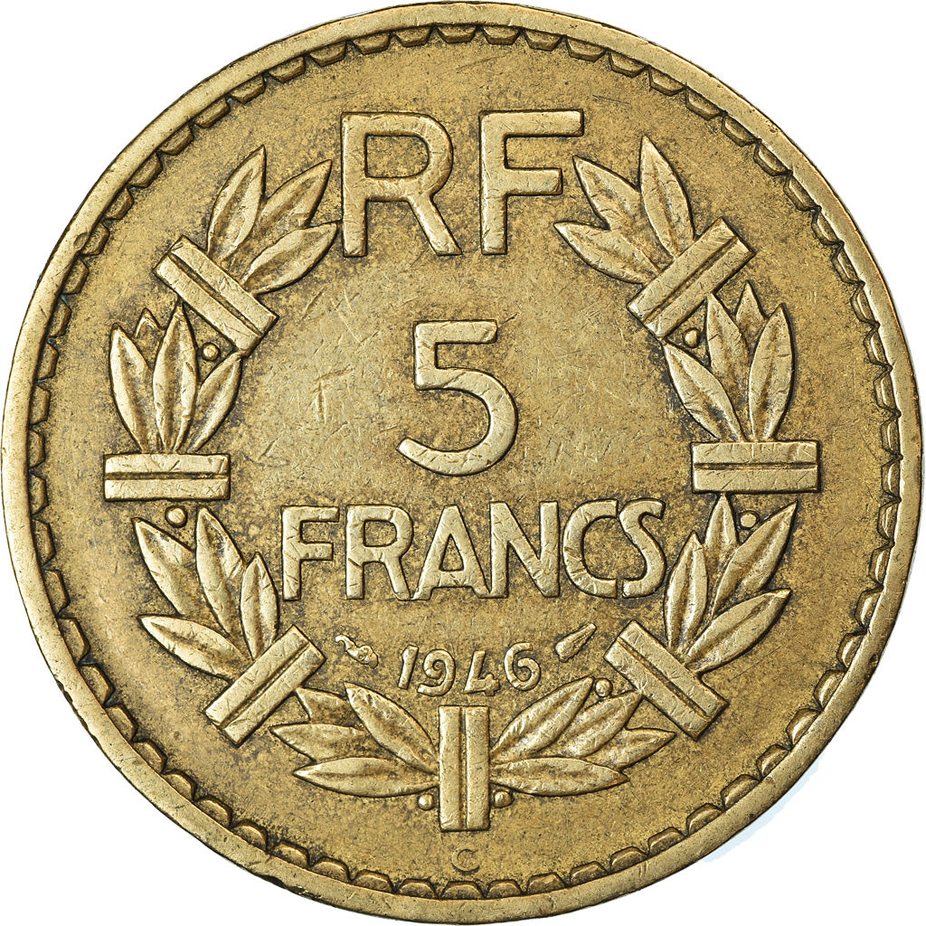 Moeda, França, Lavrillier, 5 Francs, 1946, Castelsarrasin, EF(40-45)