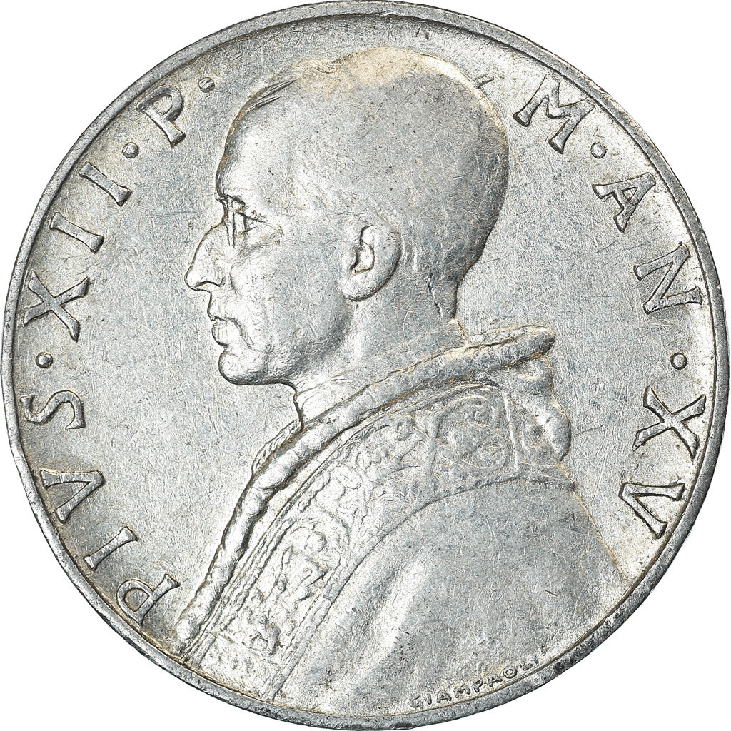 Moneta, CITTÀ DEL VATICANO, Pius XII, 10 Lire, 1953, Roma, BB, Alluminio