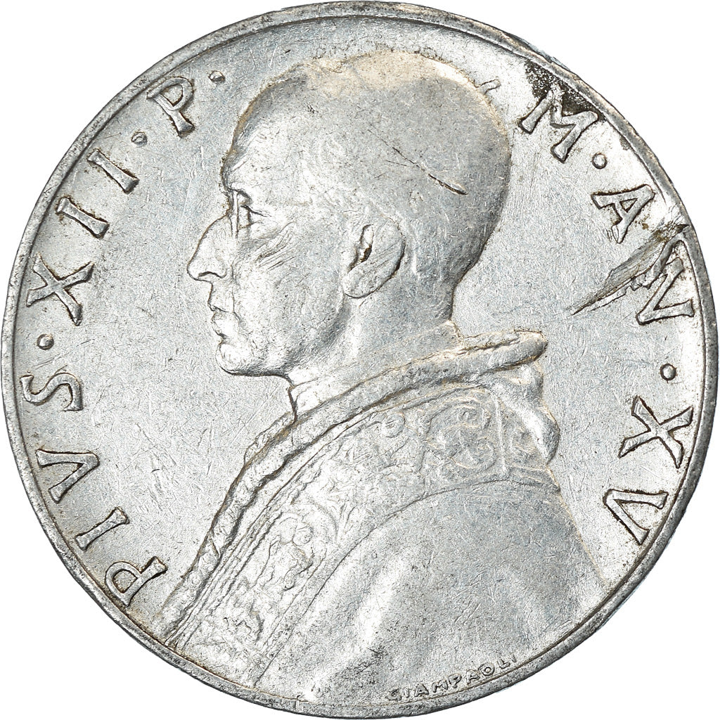 Moneta, CITTÀ DEL VATICANO, Pius XII, 10 Lire, 1953, Roma, MB+, Alluminio