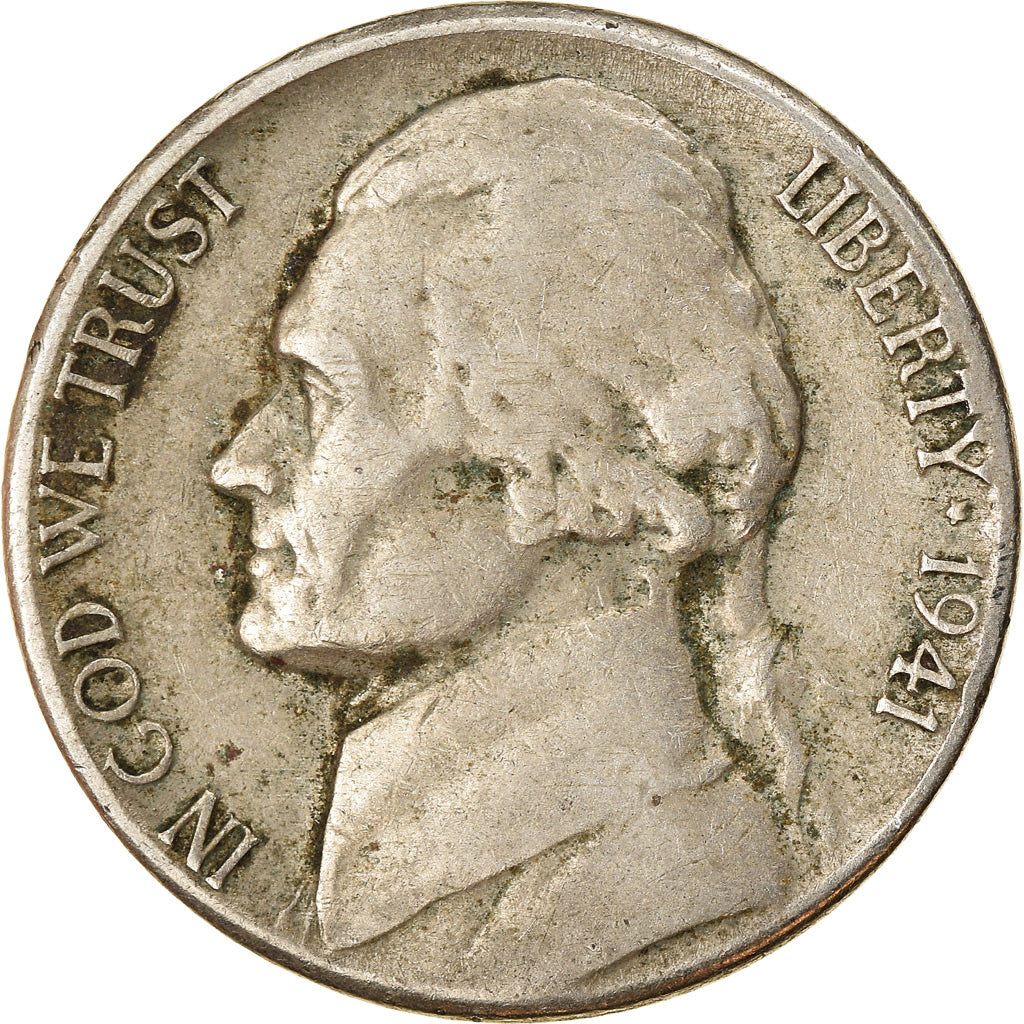Moneda, Estados Unidos, Jefferson Nickel, 5 Cents, 1941, U.S. Mint