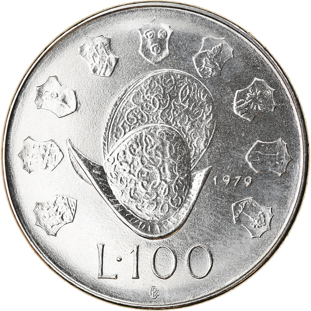 Coin, San Marino, 100 Lire, 1979, Rome, MS(63), Steel, KM:95