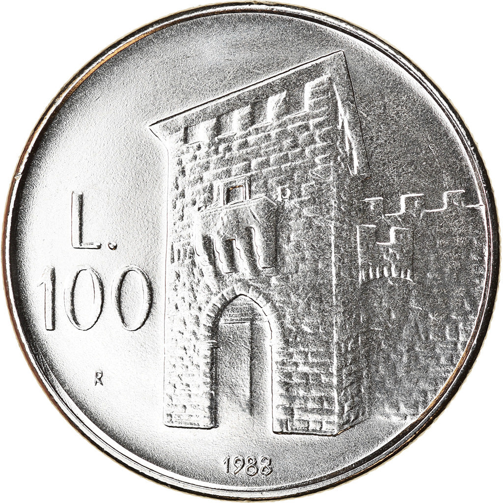 Coin, San Marino, 100 Lire, 1988, Rome, MS(63), Steel, KM:224