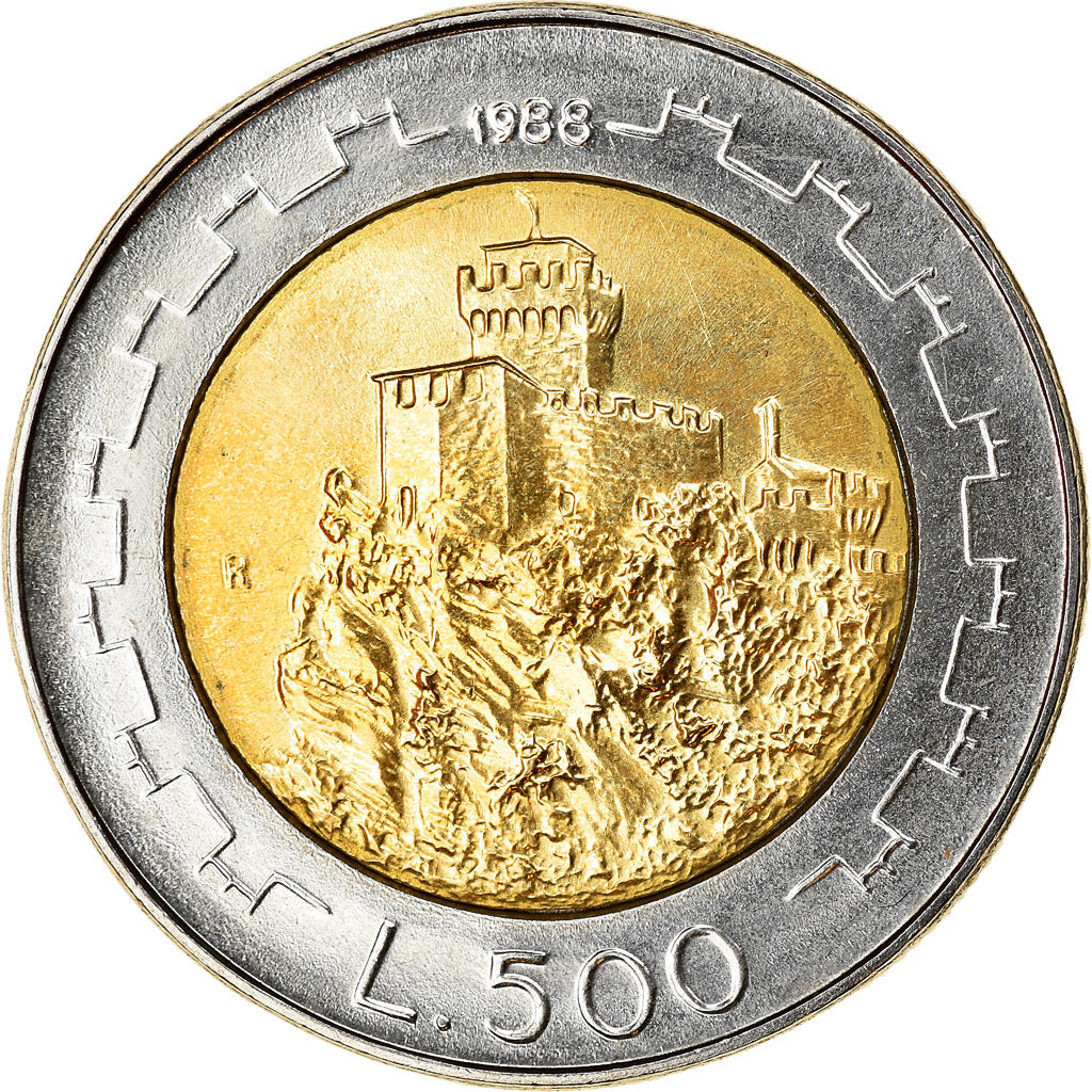 Moneta, San Marino, 500 Lire, 1988, Rome, SPL, Bi-metallico, KM:226