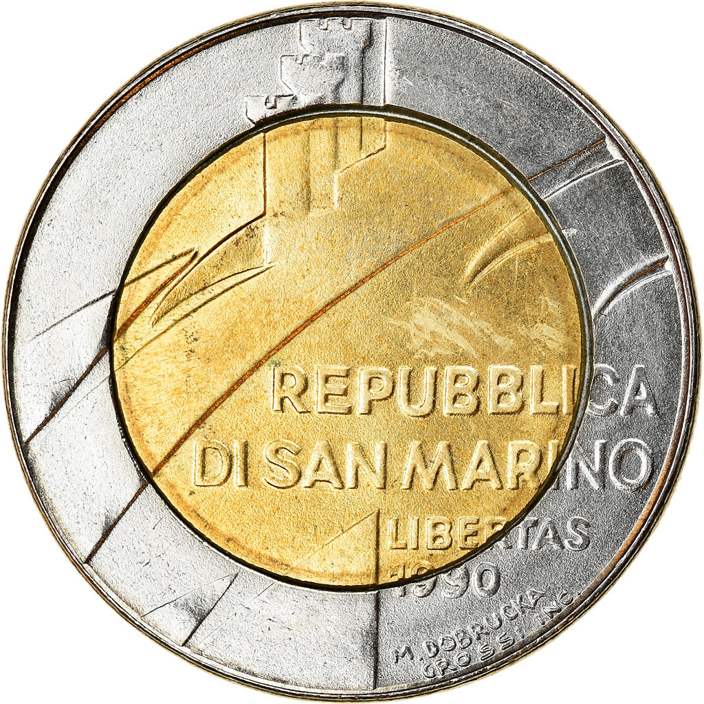 Monnaie, San Marino, 500 Lire, 1990, SUP, Bi-Metallic, KM:256