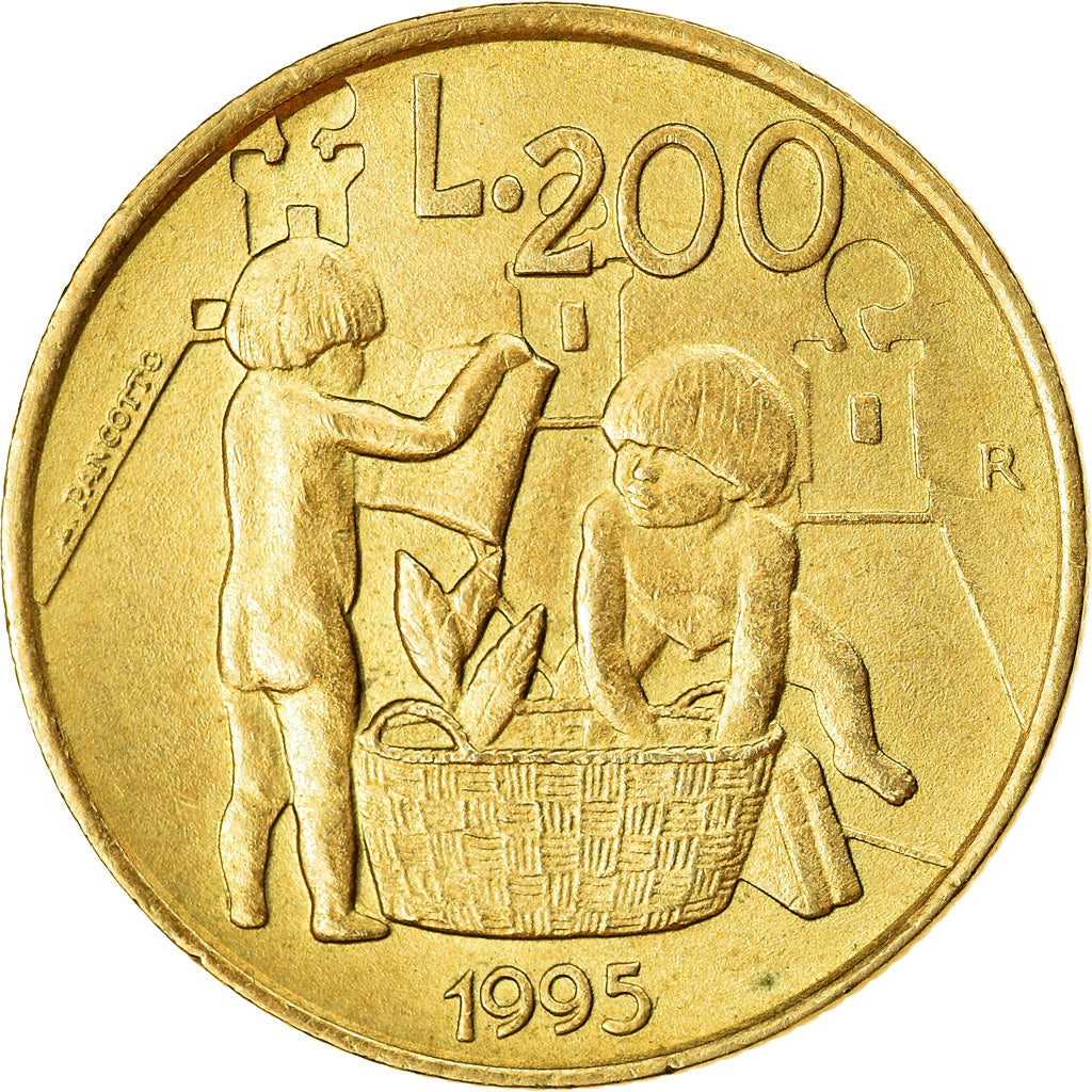 Monnaie, San Marino, 200 Lire, 1995, TTB+, Aluminum-Bronze, KM:329