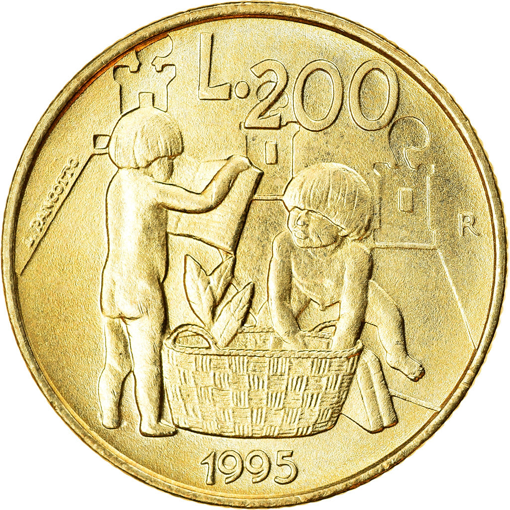 Monnaie, San Marino, 200 Lire, 1995, SUP, Aluminum-Bronze, KM:329