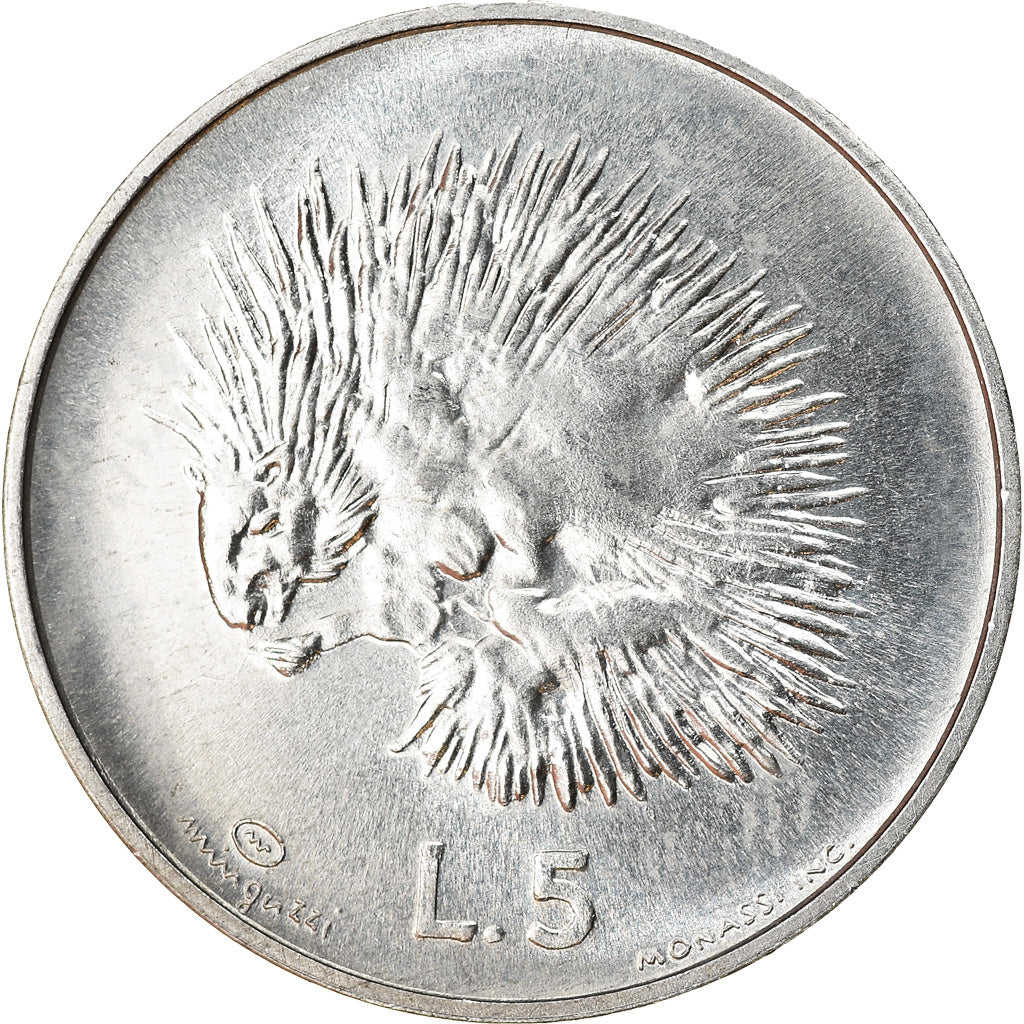 Coin, San Marino, 5 Lire, 1974, Rome, MS(63), Aluminum, KM:32
